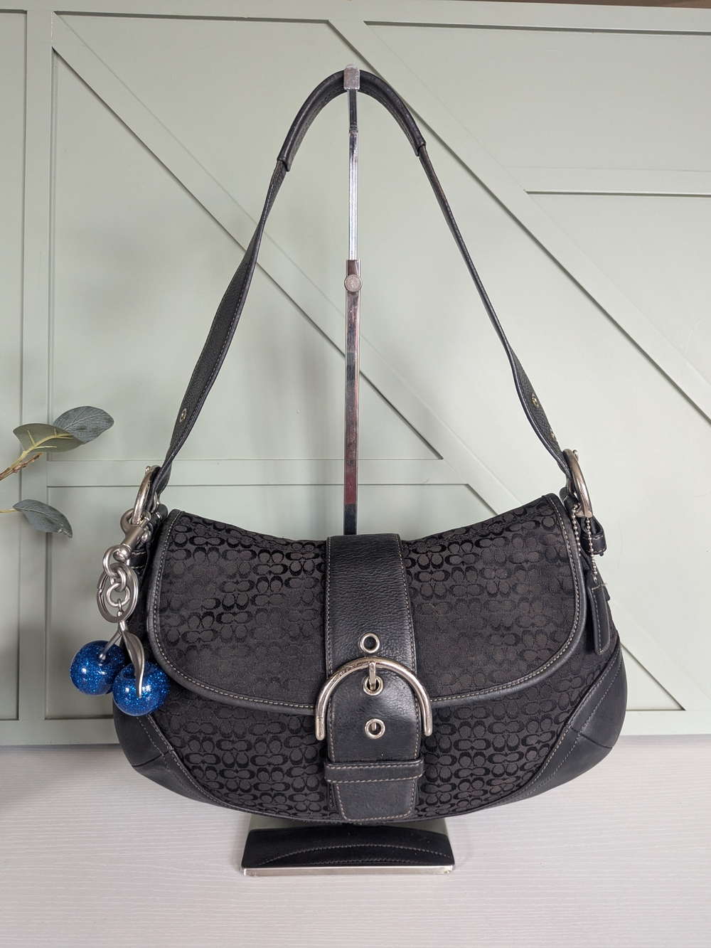 Coach Black Signature Canvas Shoulder Bag